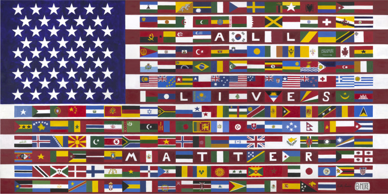 KellyBurke_All-Lives-Matter-Flag_OilOnCanvas_54x108-768x385