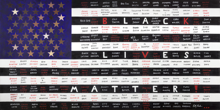 KellyBurke_Black-Lives-Matter-Flag_OilOnCanvas_54x108-768x385